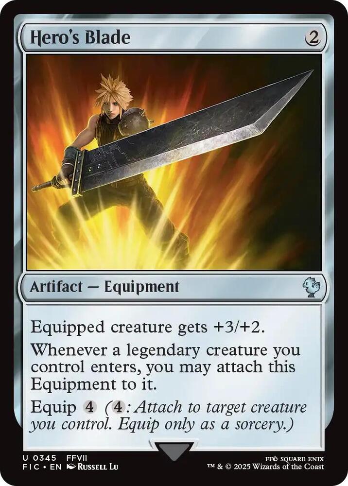 Hero's Blade (Surge Foil) 345 card from Commander: FINAL FANTASY