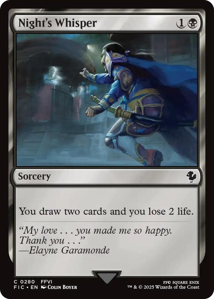 Night's Whisper (Surge Foil) 280 card from Commander: FINAL FANTASY