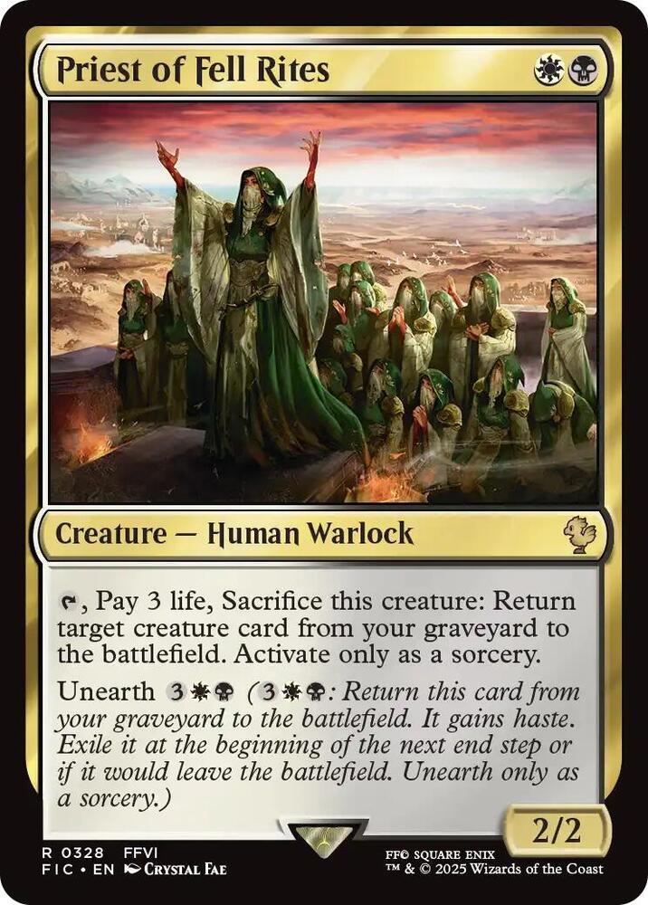 Priest of Fell Rites (Surge Foil) 328 card from Commander: FINAL FANTASY