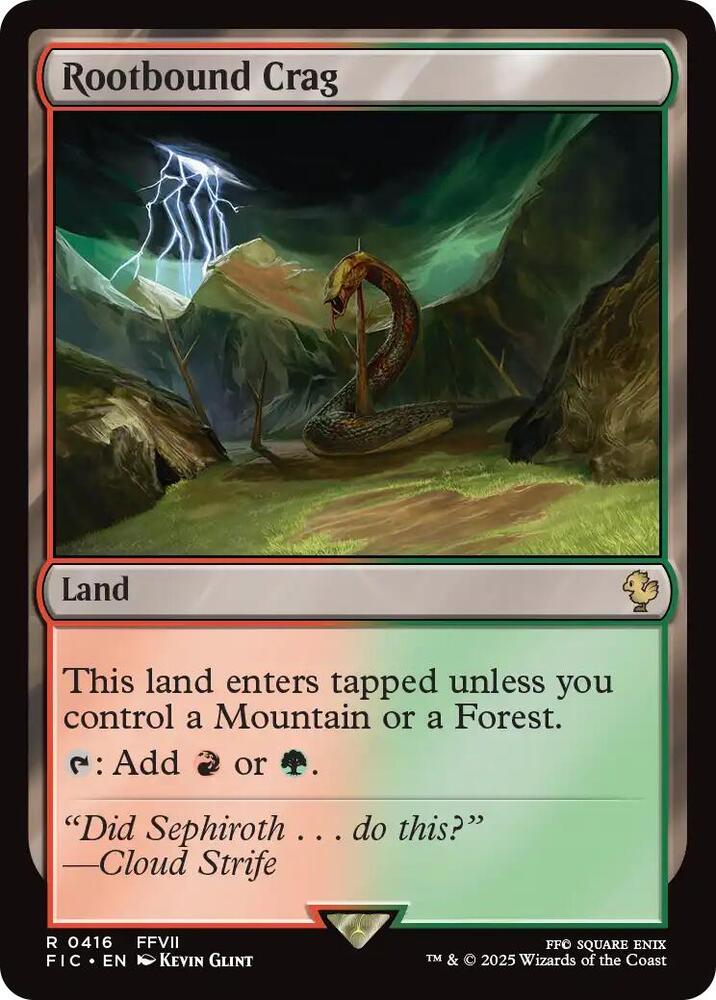 Rootbound Crag (Surge Foil) 416 card from Commander: FINAL FANTASY