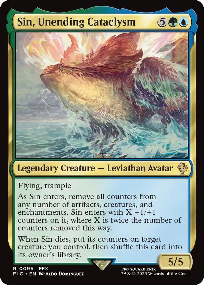 Sin, Unending Cataclysm (Surge Foil) 95 card from Commander: FINAL FANTASY