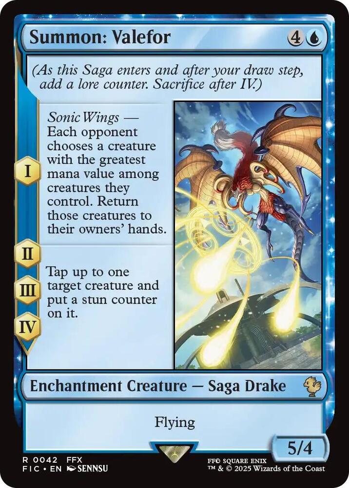 Summon: Valefor (Surge Foil) 42 card from Commander: FINAL FANTASY