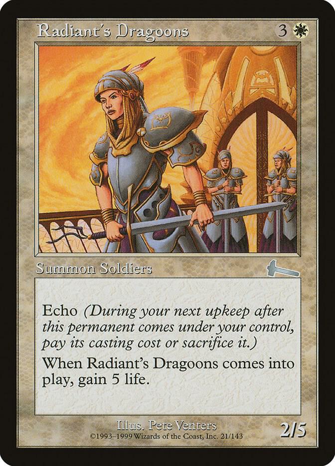 Radiant's Dragoons 21 card from Urza's Legacy
