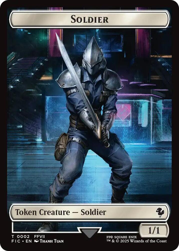 Soldier // Rebel Double-Sided Token 2 // 7 card from Commander: FINAL FANTASY