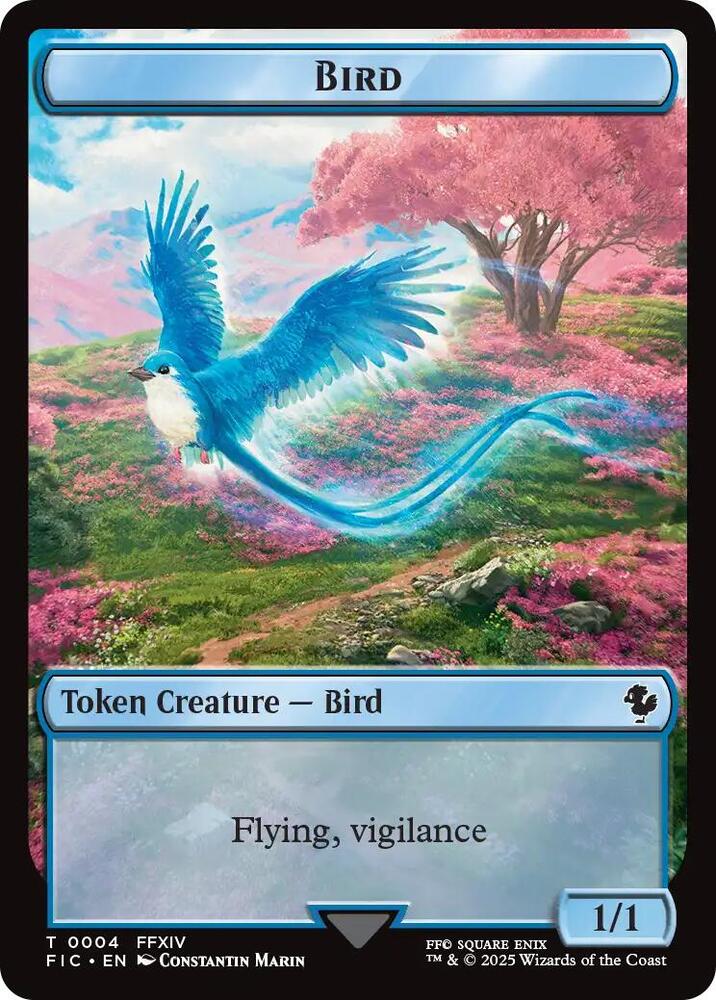 Bird // Hero Double-Sided Token (Surge Foil) 4 // 28 card from Commander: FINAL FANTASY