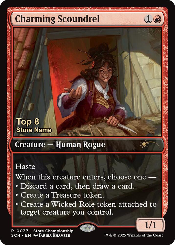Charming Scoundrel (Top 8) 37 card from Game Day & Store Championship Promos