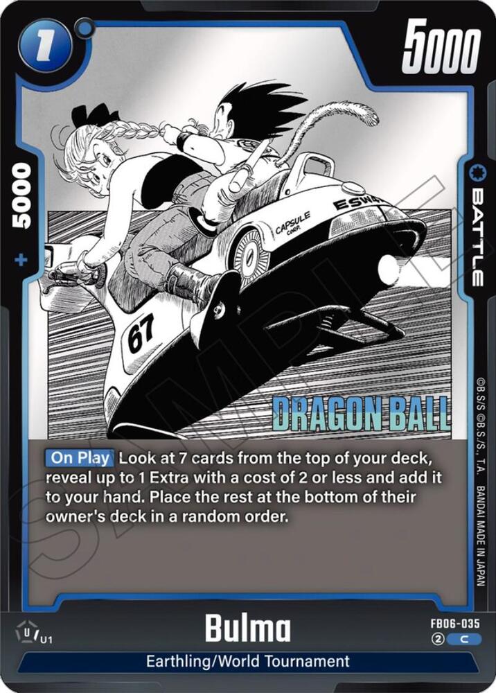 Bulma FB06-035 card from Manga Booster 01