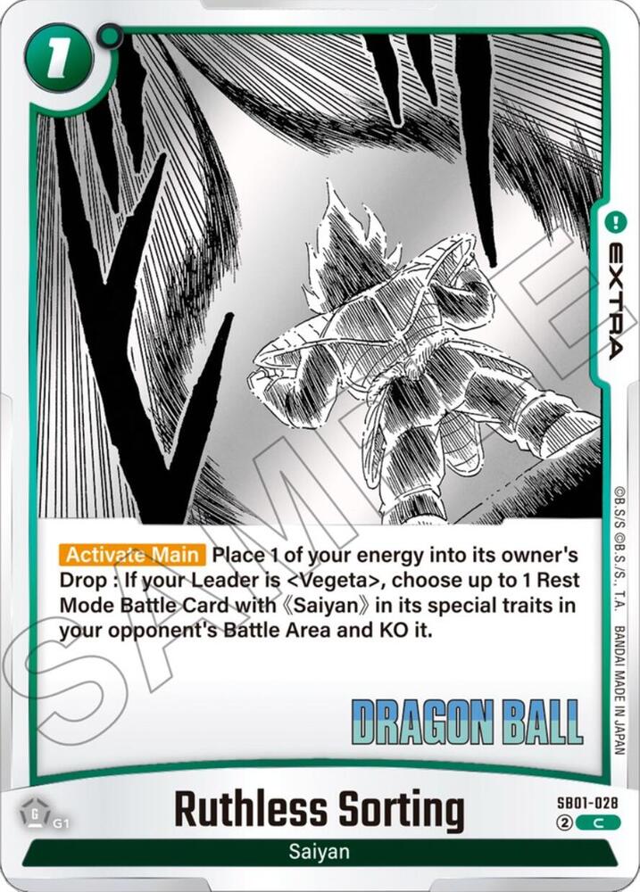 Ruthless Sorting SB01-028 card from Manga Booster 01