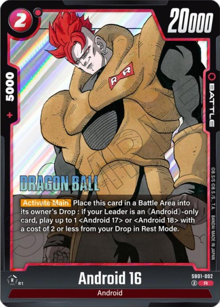 Android 16 SB01-002 card from Manga Booster 01