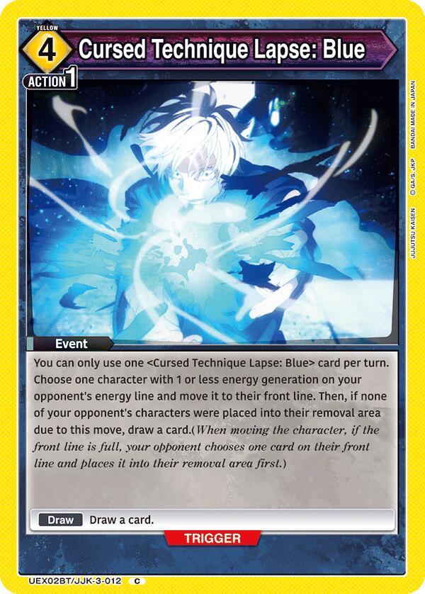 Cursed Technique Lapse: Blue UEX02BT/JJK-3-012 card from UEX02BT: Jujutsu Kaisen Vol.2