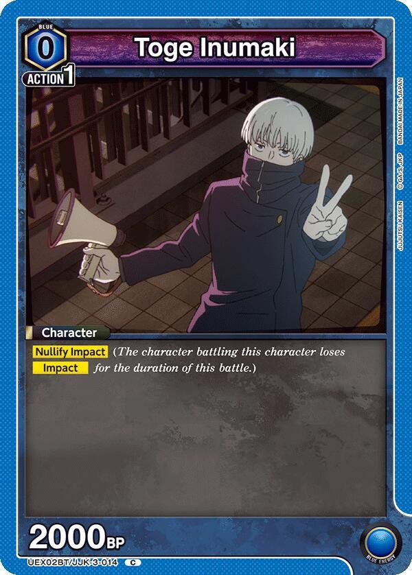 Toge Inumaki UEX02BT/JJK-3-014 card from UEX02BT: Jujutsu Kaisen Vol.2