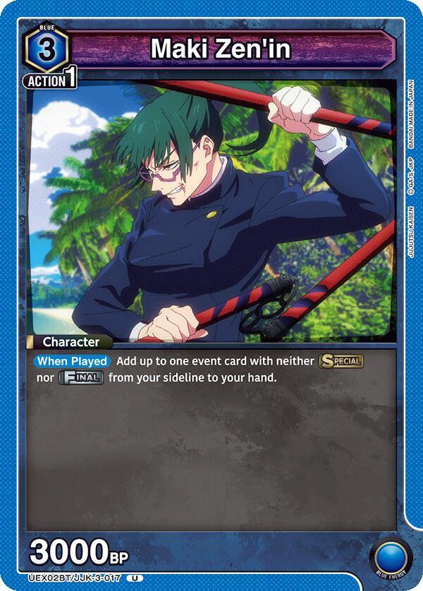 Maki Zen'in UEX02BT/JJK-3-017 card from UEX02BT: Jujutsu Kaisen Vol.2