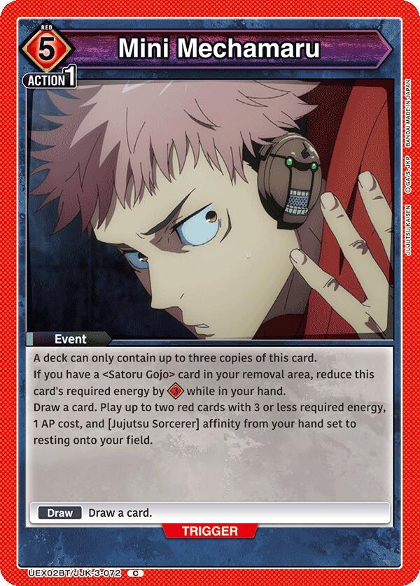 Mini Mechamaru UEX02BT/JJK-3-072 card from UEX02BT: Jujutsu Kaisen Vol.2