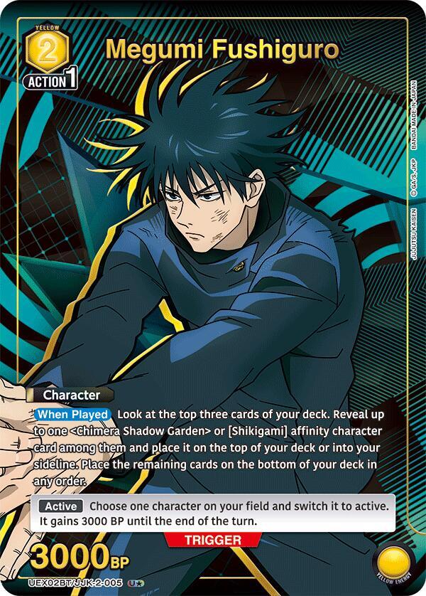 Megumi Fushiguro (U*) UEX02BT/JJK-2-005 card from UEX02BT: Jujutsu Kaisen Vol.2