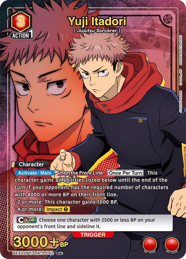 Yuji Itadori (R*) UEX02BT/JJK-3-042 card from UEX02BT: Jujutsu Kaisen Vol.2