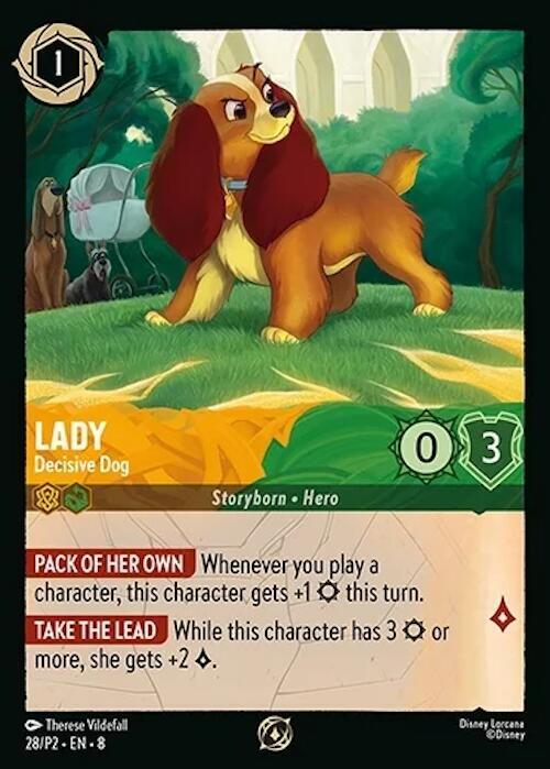 Lady - Decisive Dog 28 card from Disney Lorcana Promo Cards