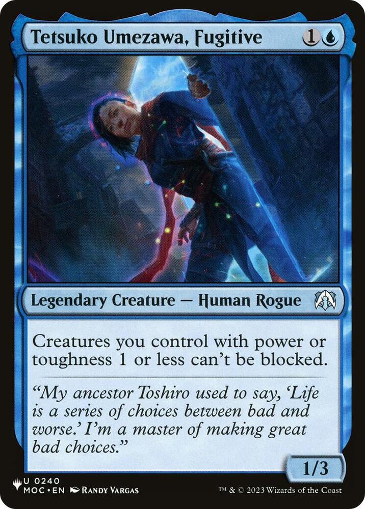 Tetsuko Umezawa, Fugitive (MOC) 240 card from The List Reprints