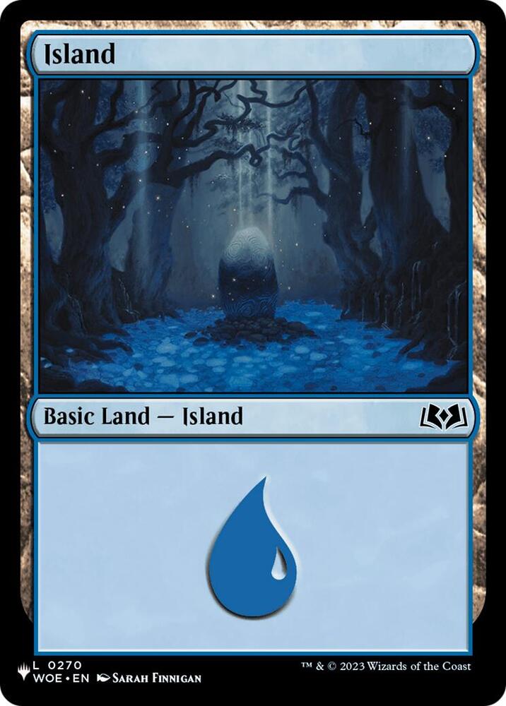Island (WOE) 270 card from The List Reprints