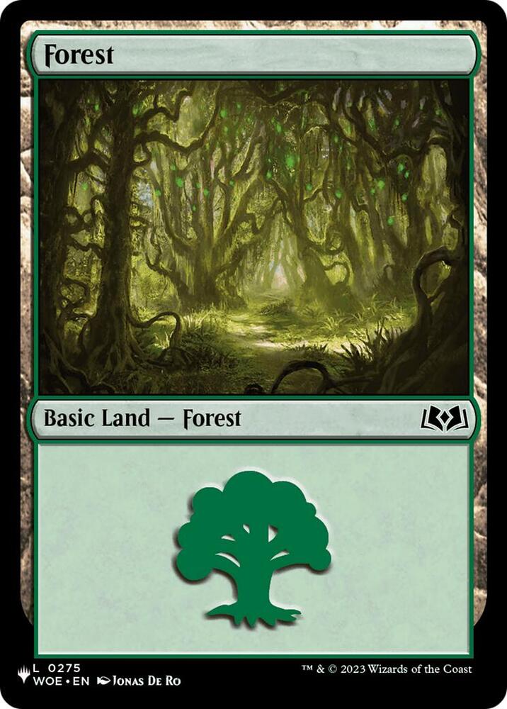 Forest (WOE) 275 card from The List Reprints