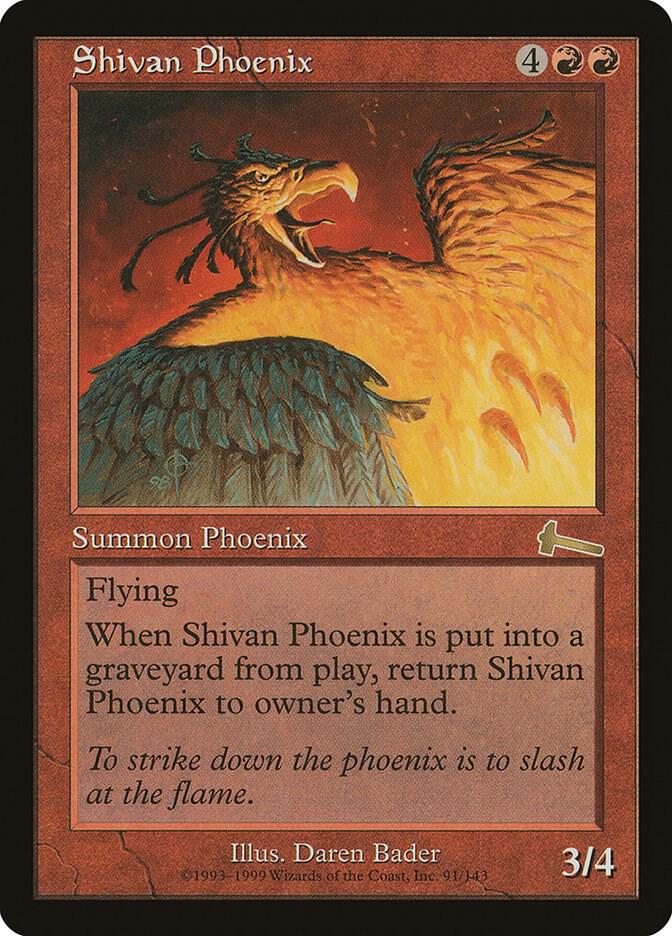 Shivan Phoenix 91 card from Urza's Legacy