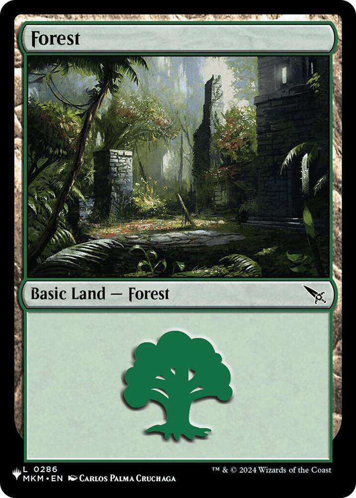 Forest (MKM) 286 card from The List Reprints