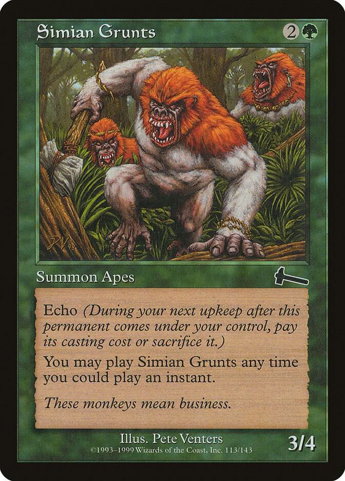 Simian Grunts 113 card from Urza's Legacy