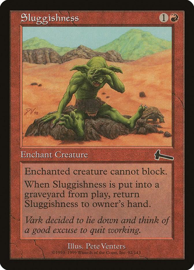 Sluggishness 92 card from Urza's Legacy