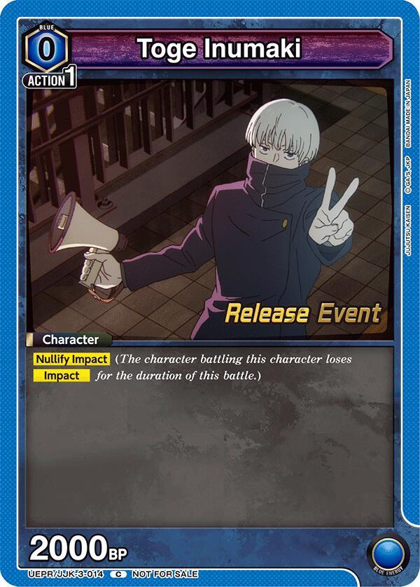 Toge Inumaki UEPR/JJK-3-014 card from UEX02BT: Jujutsu Kaisen Vol.2 Release Event Cards
