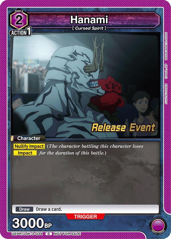Hanami UEPR/JJK-3-034 card from UEX02BT: Jujutsu Kaisen Vol.2 Release Event Cards