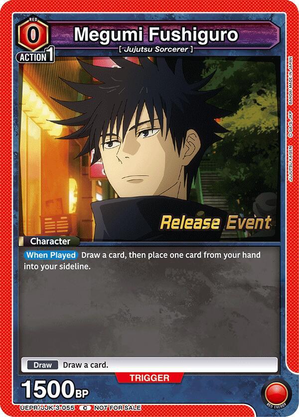 Megumi Fushiguro UEPR/JJK-3-055 card from UEX02BT: Jujutsu Kaisen Vol.2 Release Event Cards
