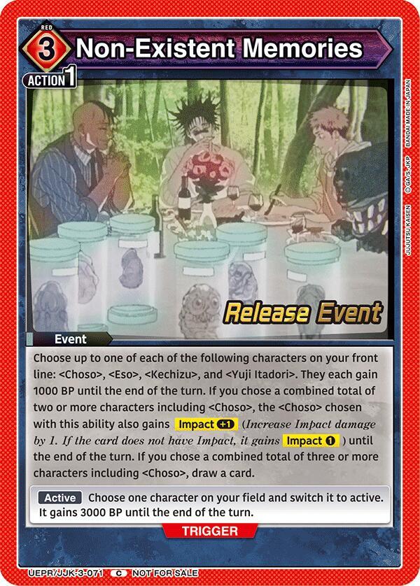 Non-Existent Memories UEPR/JJK-3-071 card from UEX02BT: Jujutsu Kaisen Vol.2 Release Event Cards