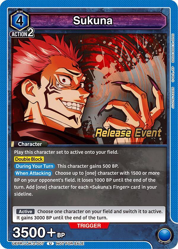 Sukuna UEPR/JJK-2-007 card from UEX02BT: Jujutsu Kaisen Vol.2 Release Event Cards