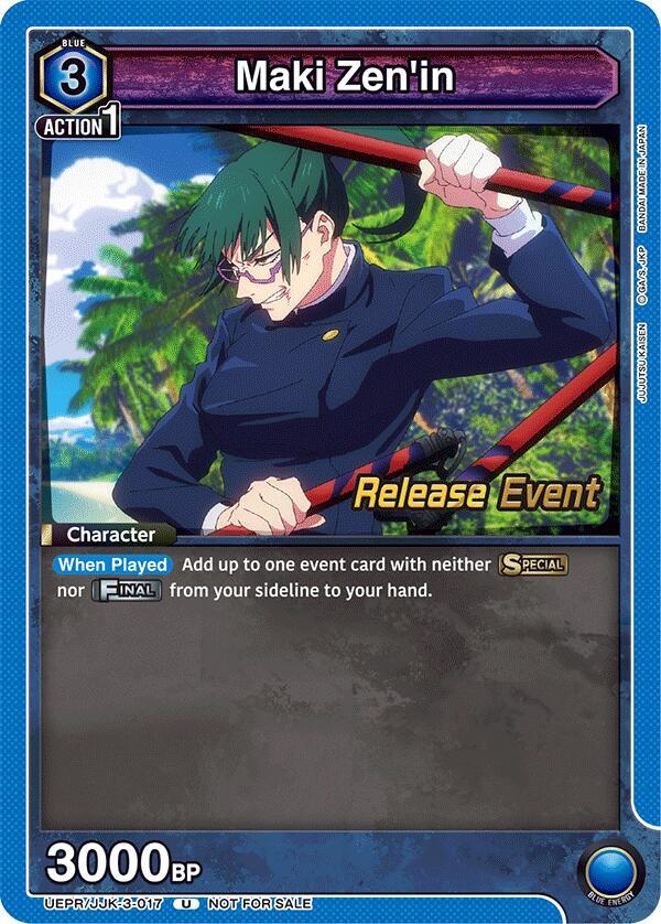 Maki Zen'in UEPR/JJK-3-017 card from UEX02BT: Jujutsu Kaisen Vol.2 Release Event Cards