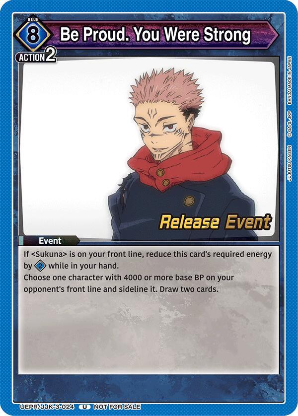 Be Proud. You Were Strong UEPR/JJK-3-024 card from UEX02BT: Jujutsu Kaisen Vol.2 Release Event Cards