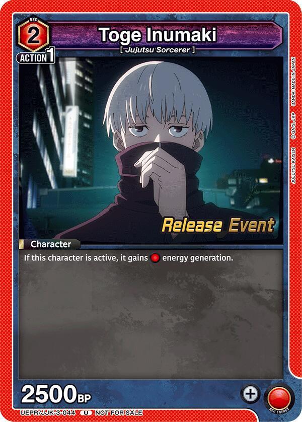 Toge Inumaki UEPR/JJK-3-044 card from UEX02BT: Jujutsu Kaisen Vol.2 Release Event Cards