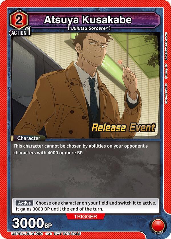Atsuya Kusakabe UEPR/JJK-3-050 card from UEX02BT: Jujutsu Kaisen Vol.2 Release Event Cards