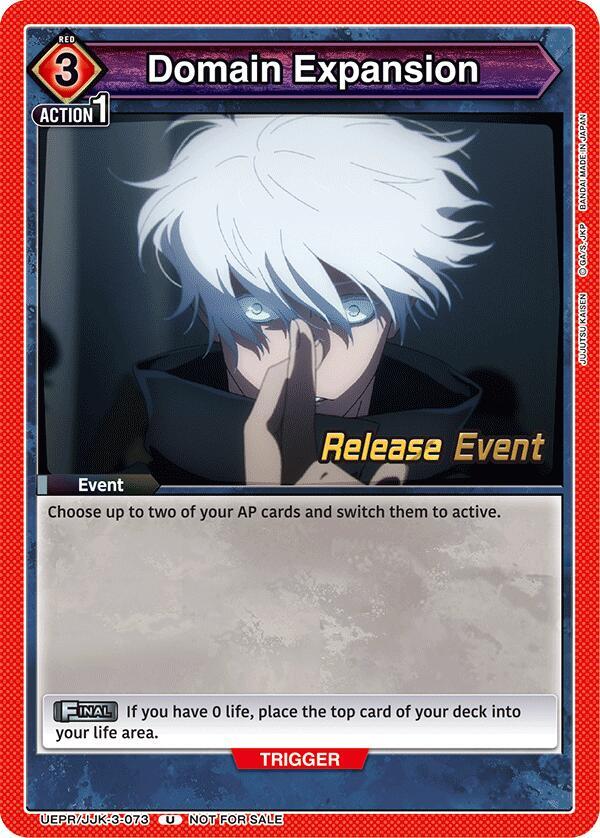 Domain Expansion UEPR/JJK-3-073 card from UEX02BT: Jujutsu Kaisen Vol.2 Release Event Cards
