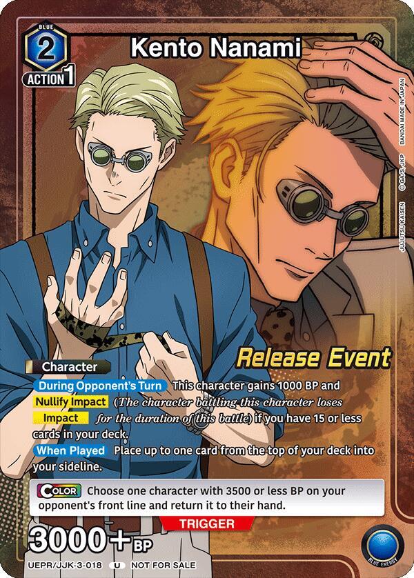 Kento Nanami (Release Event Participation) UEPR/JJK-3-018 card from UEX02BT: Jujutsu Kaisen Vol.2 Release Event Cards