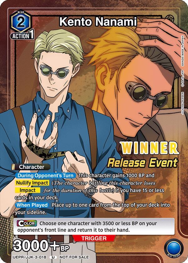 Kento Nanami (Release Event Winner) UEPR/JJK-3-018 card from UEX02BT: Jujutsu Kaisen Vol.2 Release Event Cards