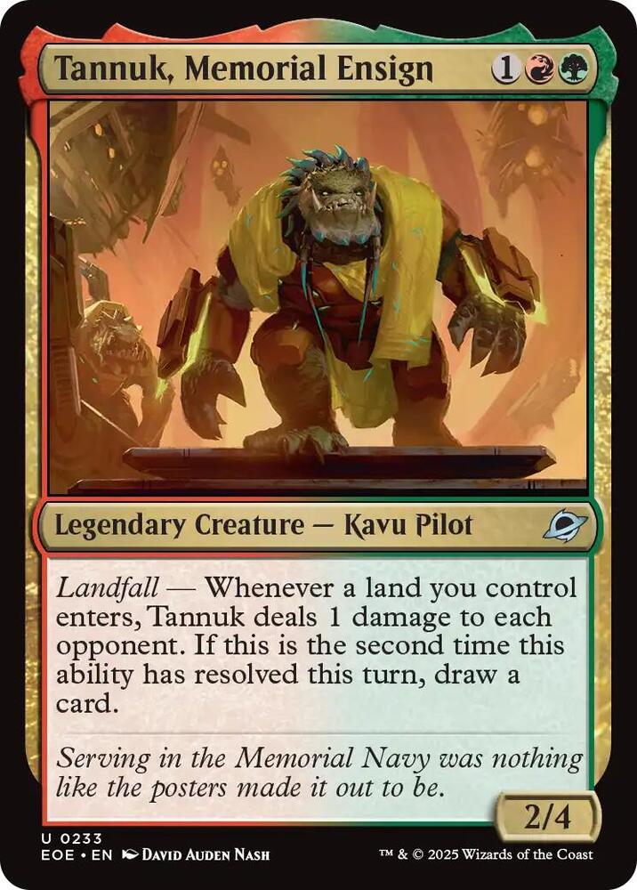 Tannuk, Memorial Ensign 233 card from Edge of Eternities