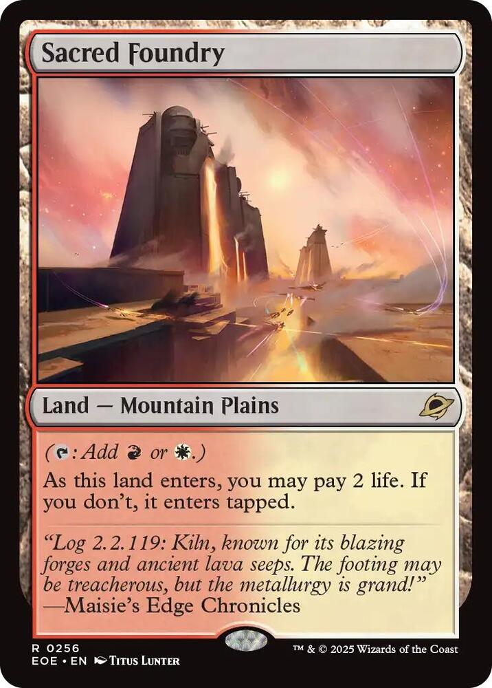 Sacred Foundry 256 card from Edge of Eternities