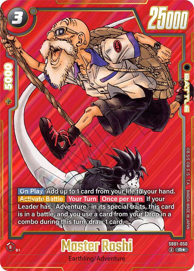 Master Roshi (Alternate Art) SB01-050 card from Manga Booster 01