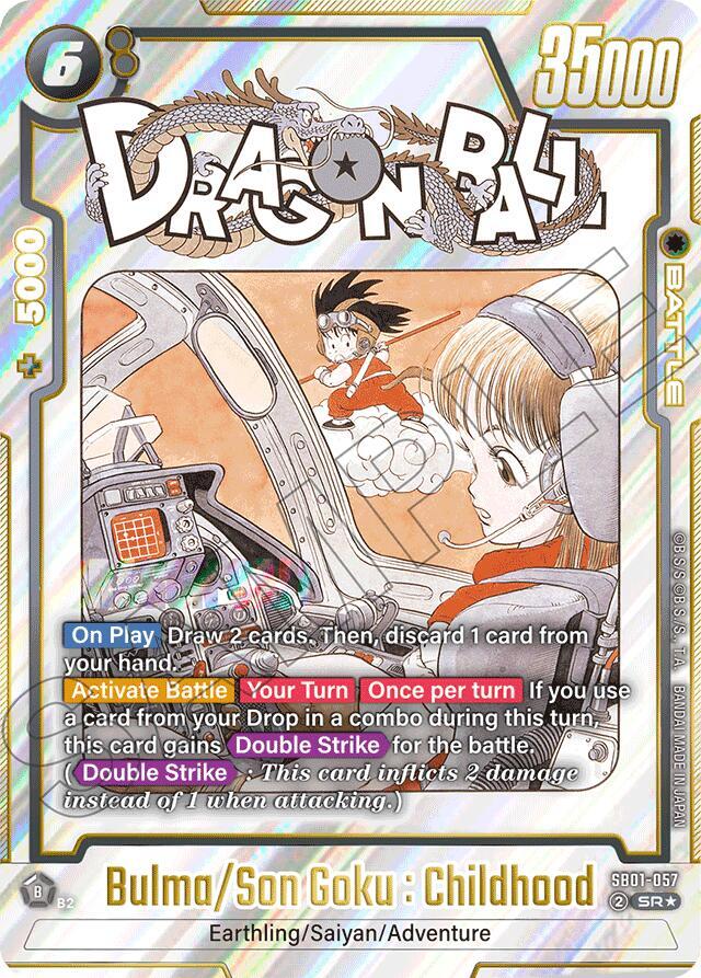 Bulma/Son Goku : Childhood (Alternate Art) SB01-057 card from Manga Booster 01