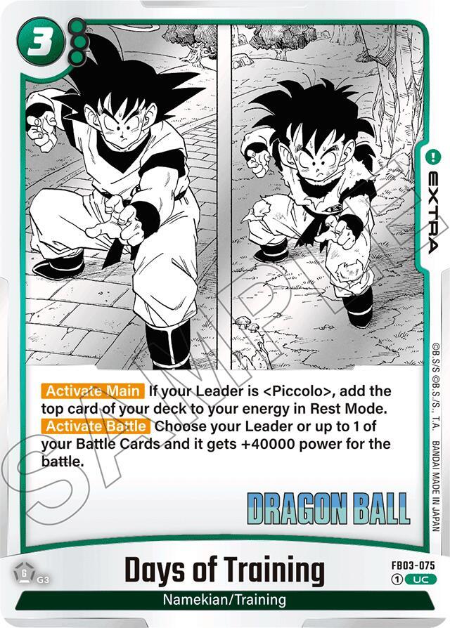Days of Training FB03-075 card from Manga Booster 01