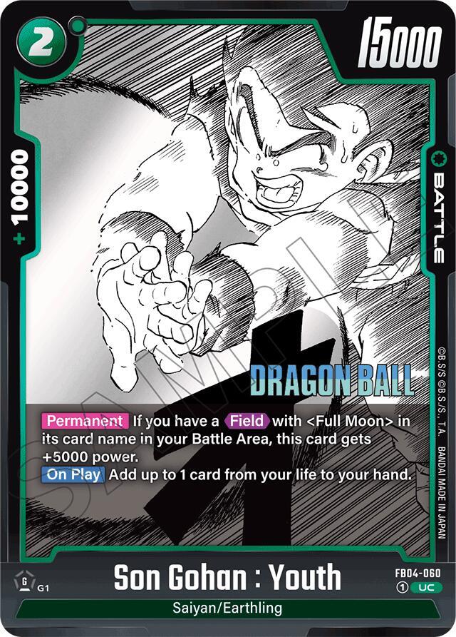 Son Gohan : Youth FB04-060 card from Manga Booster 01