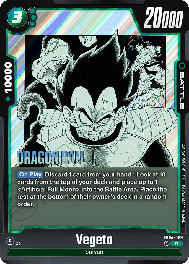 Vegeta FB04-069 card from Manga Booster 01
