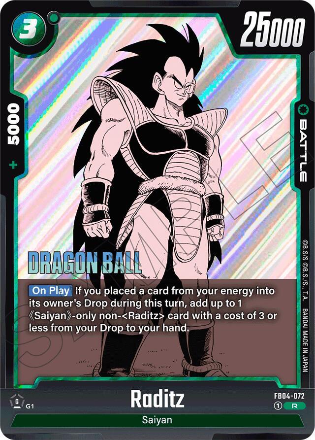 Raditz FB04-072 card from Manga Booster 01
