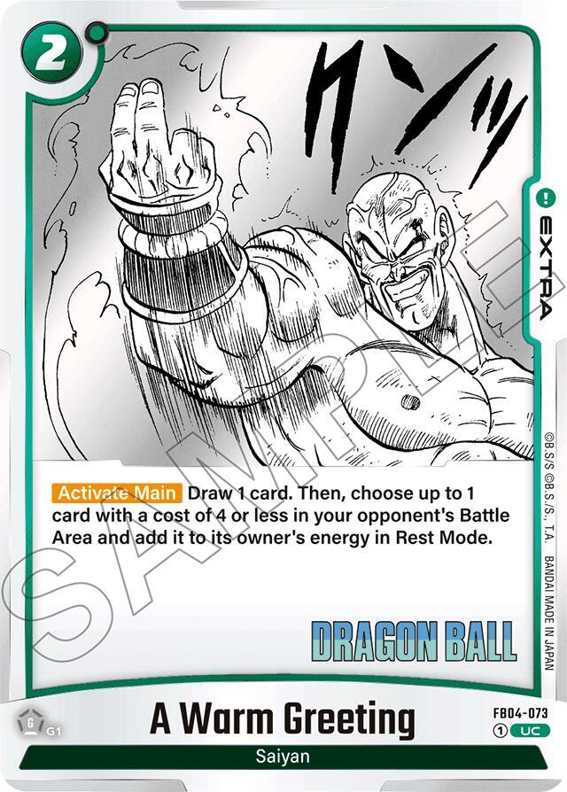 A Warm Greeting FB04-073 card from Manga Booster 01