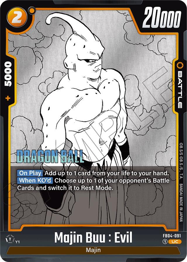 Majin Buu : Evil FB04-091 card from Manga Booster 01