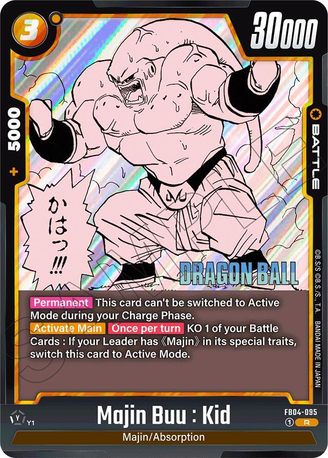 Majin Buu : Kid FB04-095 card from Manga Booster 01